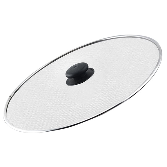FOMIYES Universal White Splatter Guard for Frying Pan with Insulated Handle for Cooking