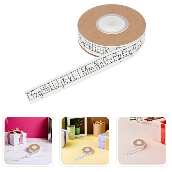 FOMIYES White Cotton Ribbon with Alphabet Letters for Wedding Bouquets, Wrapping, Decorative Crafts and Projects
