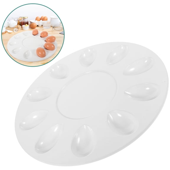 FOMIYES White Deviled Egg Platter for Home Kitchenware with Sleek Stylish Serving Design