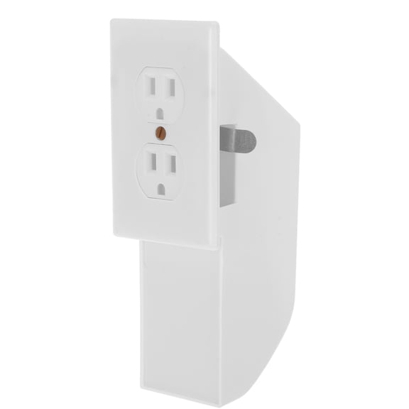 FOMIYES White Hidden Wall Outlet Safe with Simulated Socket Design Key Lock Box for Home Use