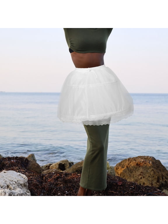 White Lolita Petticoat Tulle Underskirt Layered Support for Dress