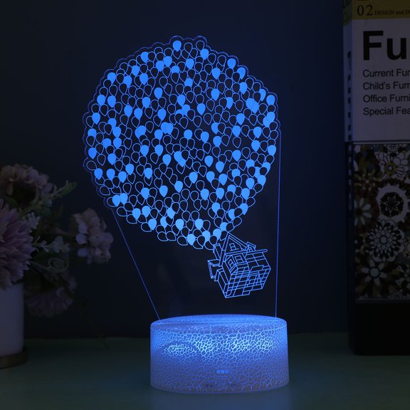FOMIYES White Hot Air Balloon Night Lamp Touch Control Home Desktop Light Decorative Accent