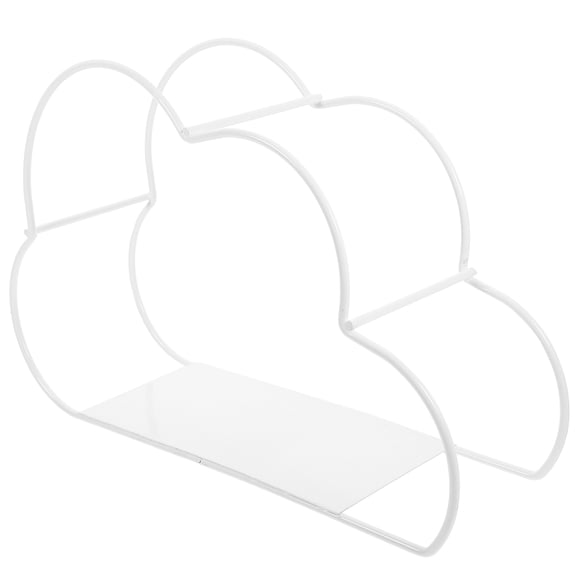 FOMIYES Stylish White Metal Wire Magazine Stand for Home Office with Cloud Shape
