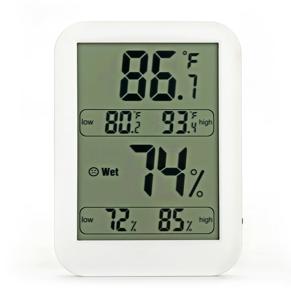 FOMIYES White LED Display Digital Hygrometer Indoor Hygrothermograph for Home Temperature