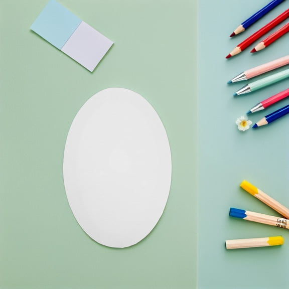 FOMIYES White Oval Canvas Frame with Linen Surface for Oil Painting and Acrylic Crafting Projects