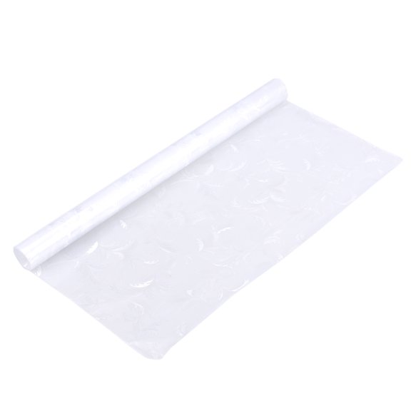 FOMIYES White PVC Curtain Window Stickers with Uv Blocking Solar Control and Reusable Plant Pattern Design