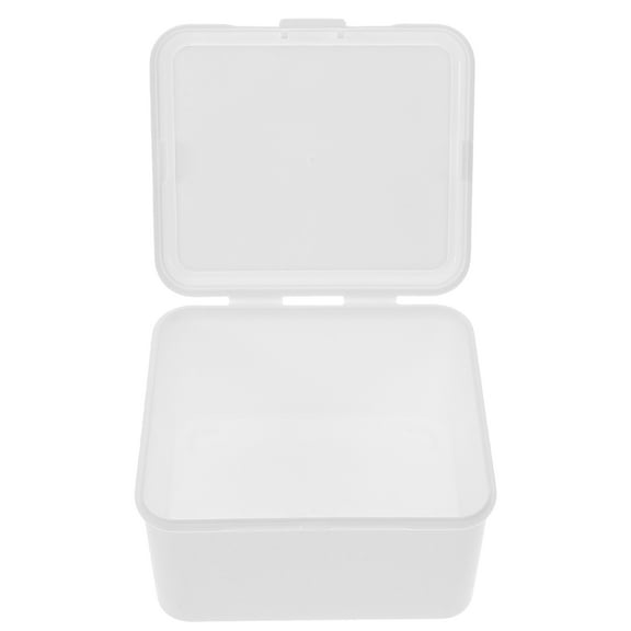 FOMIYES White Plastic Box Craft Storage Container 9.5x8x6in with Hinged Lid for Small Hobbyists Collectors 1Pcs