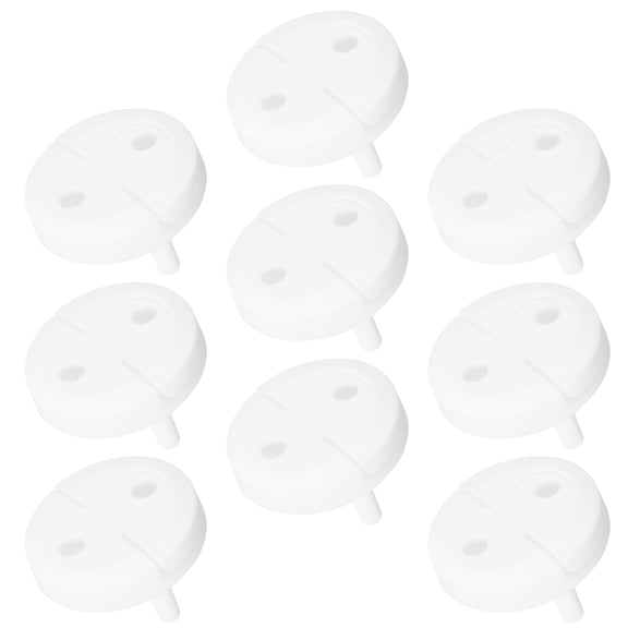 FOMIYES White Plastic Socket Covers With Handles Child Safety Outlet Protectors 10pcs