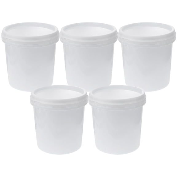 FOMIYES 1L White Plastic Storage Bucket Lid for Safe, Convenient Household and Kitchen Use
