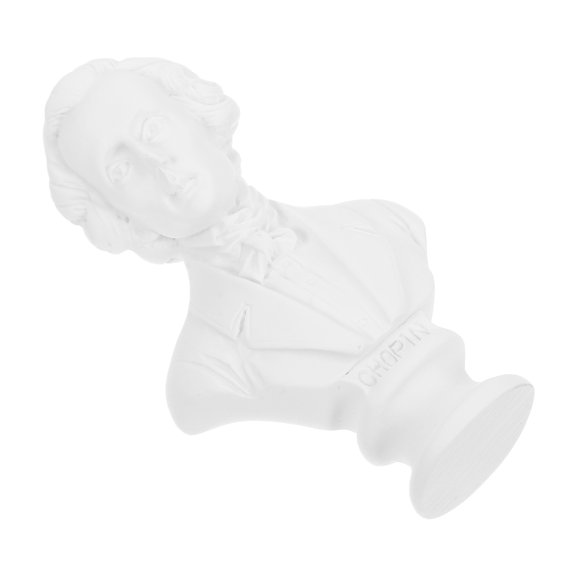 FOMIYES White Resin Musician Bust Statue Realistic Desktop Sculpture for Home Office Decoration