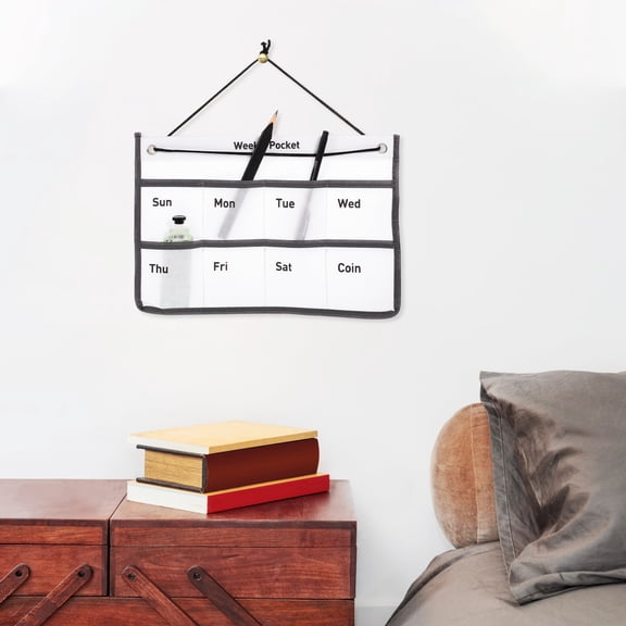 FOMIYES White Wall Hanging Calendar Pocket for Storage with Stylish Wall Mount Design