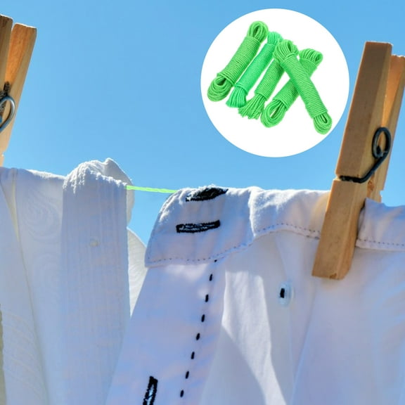 FOMIYES Wind Proof Clothes Line 5Pcs Nylon For Family Clothes Drying 10Meters