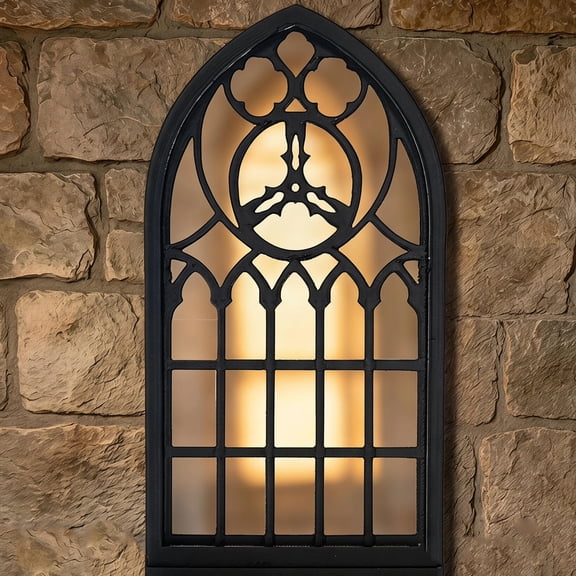 FOMIYES Window Frame Style Black Mirror for Wall Mounted Goth Room and Living Area Decoration
