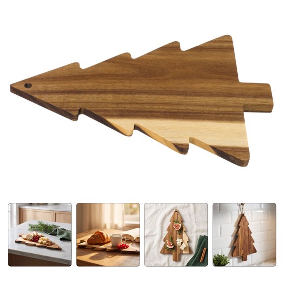 FOMIYES Wooden Christmas Tree Shaped Serving Board for Cheese and Snacks
