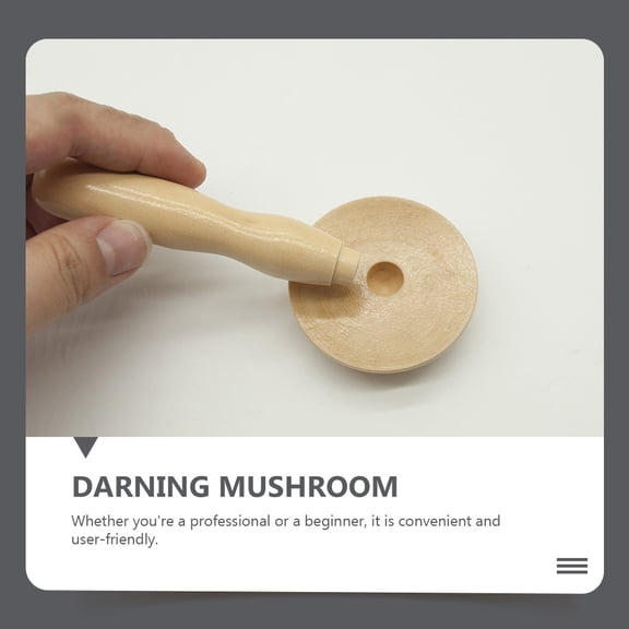 FOMIYES Wooden Knitting Mushroom Darning Egg for Beginners and Professionals
