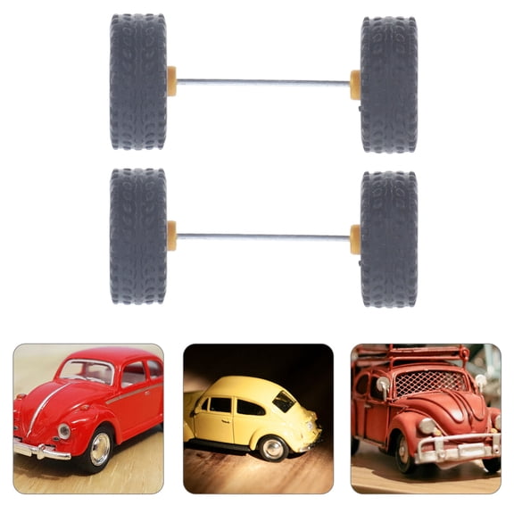 FOMIYES Worgeous 1 Pair RC Cars Replaceable Wheel Toy Car 1/64 Scale Car Toy Wheel Rc Car Tire