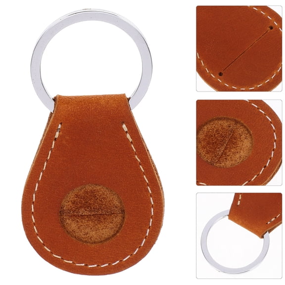 FOMIYES Compact Light Brown Access Card Holder Keychain Pendant with Stylish, Cute Design for Easy Carry and Daily Use