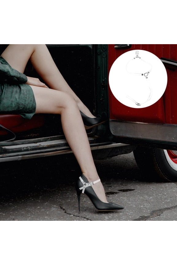 Worgeous 2 Pairs Clear Plastic Heel Straps for High Heels Shoes Transparent Shoe Straps Loose Shoes