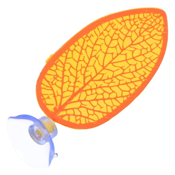 FOMIYES Yellow Artificial Leaf Betta Fish Rest Pad with Cups Aquarium Decoration Ornament