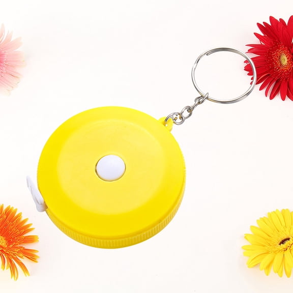 FOMIYES Yellow Portable Measuring Tape Tool with Ring for Bust Waist and Height Measurement Durable Build
