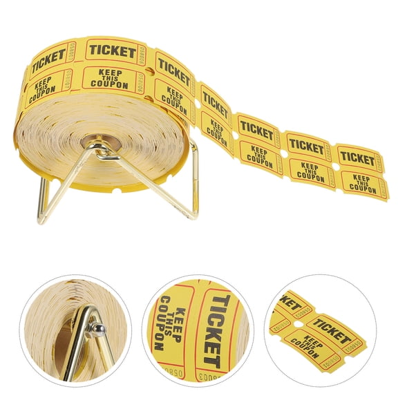 FOMIYES Yellow Raffle Ticket Dispenser with Space and Storage, Convenient 3.5in x 5.5in Holder for Parties