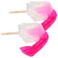 FOMIYES belly dance fan veils 16-Rib White To Rose Red Gradient 1.2 m ...