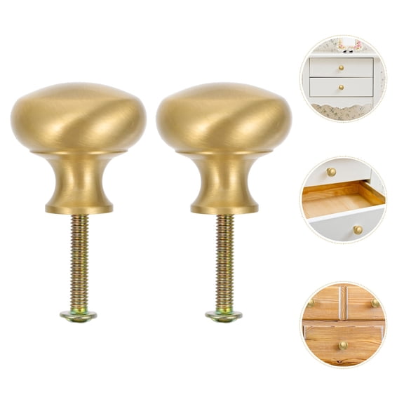 FOMIYES copper cabinet handle pull Furniture Handle Golden for Installation Replacement 2Pcs