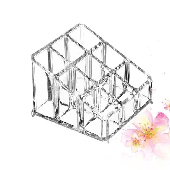 FOMIYES Acrylic Makeup Organizer Box for Lipstick Storage, Transparent Cosmetic Holder, 1 Pack for Women