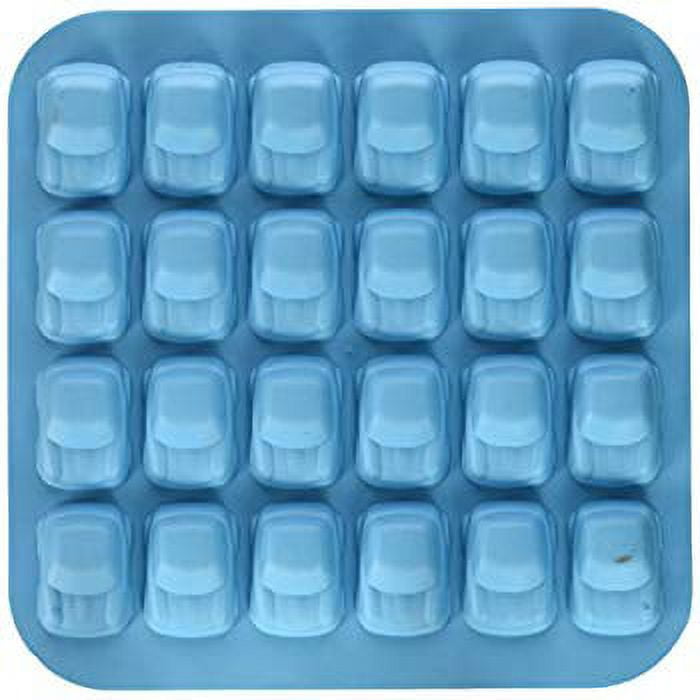 Fairly Odd Novelties Mini Car Shape Flexible 24 Ice Tray Mold Blue Rubber