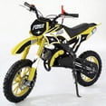thumbnail image 1 of FONA 49cc Kids Dirt Bike 2-Stroke, 25MPH Mini Motorcycle for Ages 8–12, Dual Disc Brakes, Stable Suspension, Off-Road Tires, Soft Seat Yellow, 1 of 7