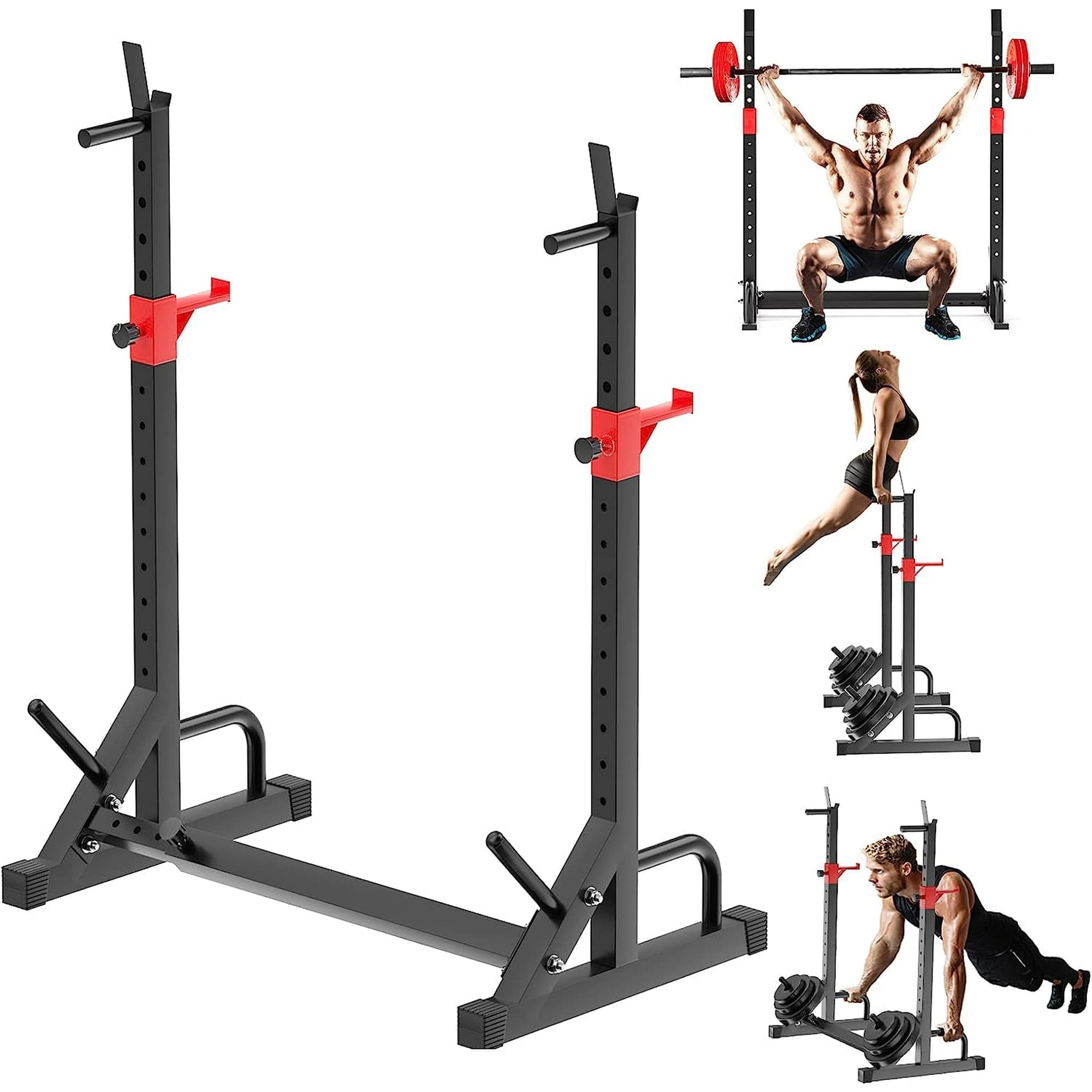 Fonbear Adjustable Squat Rack, 550 LBS Max Load, Durable Home Gym ...
