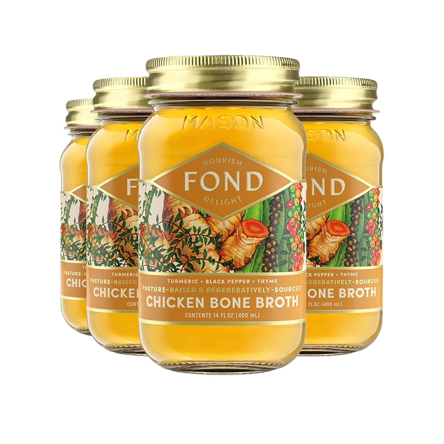 FOND PastureRaised Regenerative Chicken Bone Broth infused with