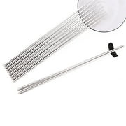 FONDOTIN 1 Pair 36cm Chinese Style Stainless Steel Chopsticks, Reusable Metal Chopsticks for Hot Pot Daily Meals