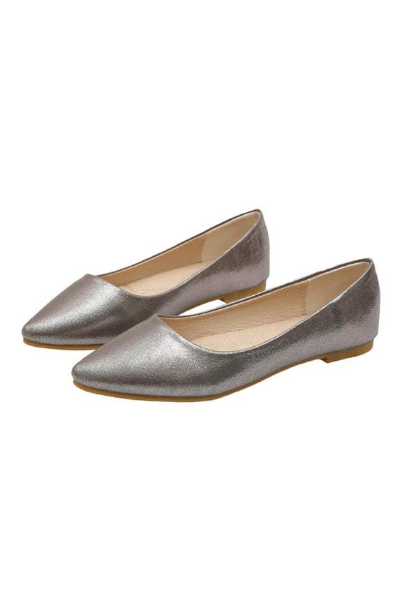 1 Pair Grey Casual Shoes for Women Microfiber Durable Material Spring