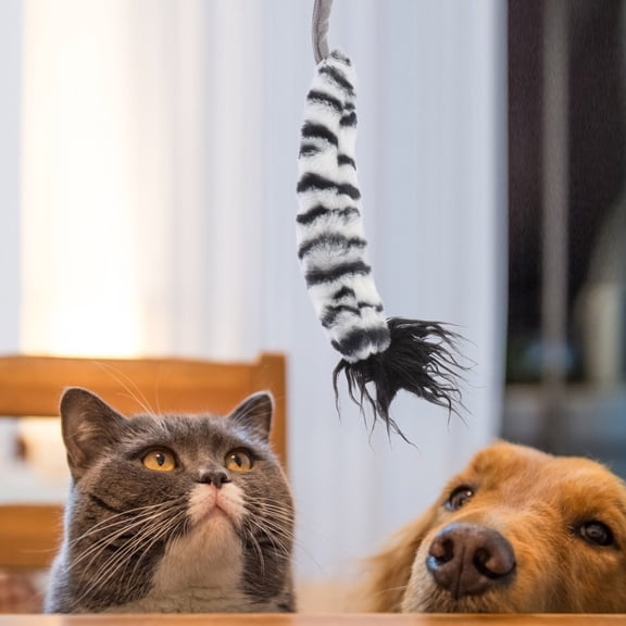 FONDOTIN Cat Simulation Moving Toy 1Pc Black Plush Interactive Play for Pet Cats