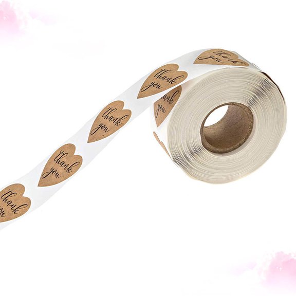 FONDOTIN Stickers Multi 1 Roll 2.6X2.6in Paper Heart Shape Romantic Design