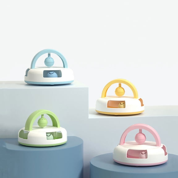 FONDOTIN Moving Cat Toy Cat Stick Tennis Toy Blue Plastic 1 Set