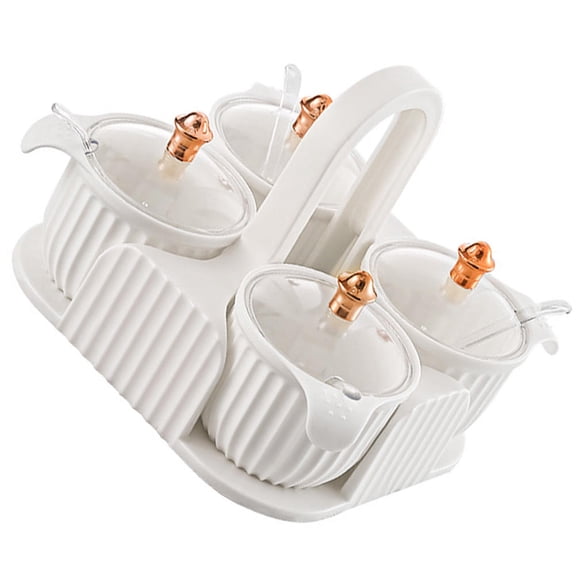 FONDOTIN 1 Set Compartments Seasoning Box White 18X16.5in