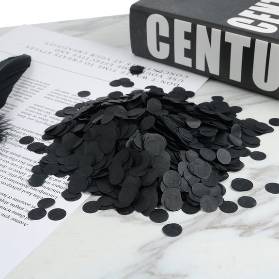 FONDOTIN Black Plastic Confetti Set for Banquets, Parties, , and Event Decorations - and Festive