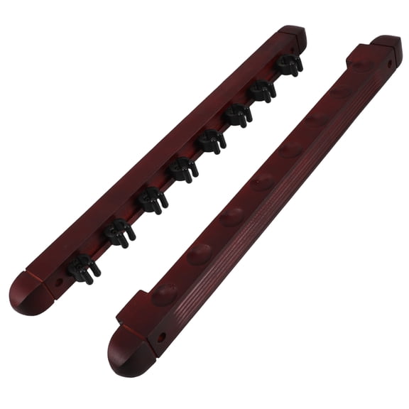FONDOTIN 1 Set Dark Red Wood Billiard Racks for Pool Sticks and Chalk 18.7x1.6x1.2in