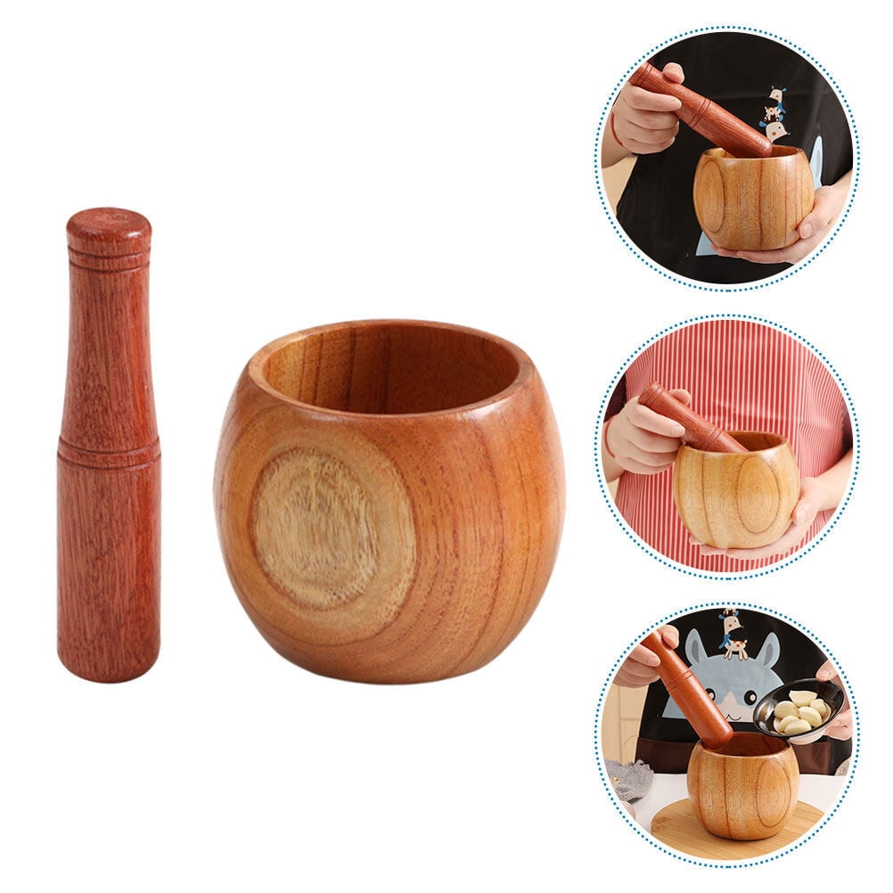 FONDOTIN 1 Set Garlic Grinding Tool Cylindrical Shape Wood For Housewarming present And Cooking