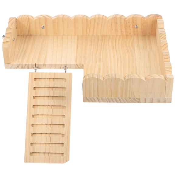 FONDOTIN Hamster Platform Small Hamster Platform and Ladder Yellow 1 Set