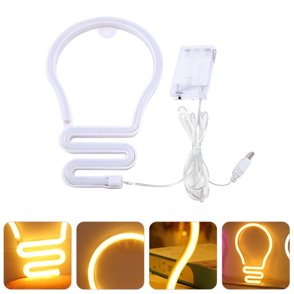 FONDOTIN 1 Set LED Neon Decorative Light White Copper Wire for Bar Decor Night Light