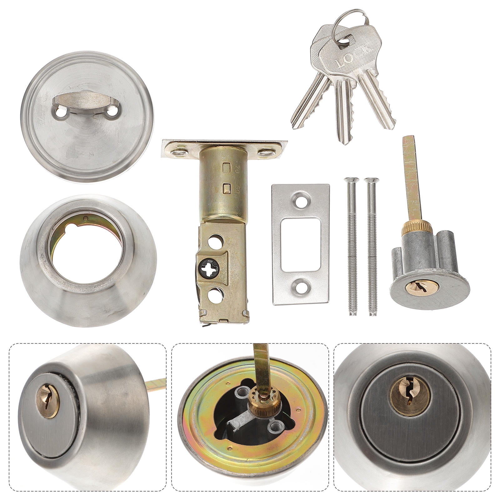 669 Lock FONDOTIN 1Set Security Door Lock Stainless Steel Privacy Lock for Home ...