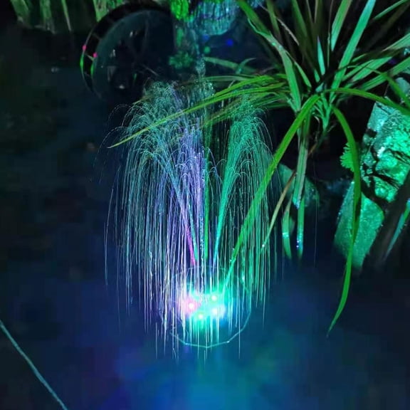 FONDOTIN 1 Set of Solar Powered Water Fountain Pump Black Plastic for Garden Pool