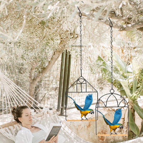 FONDOTIN 1 Set of Standing Parrot Perch Perch for Cage Assorted Color Training Indoor Home Decoration