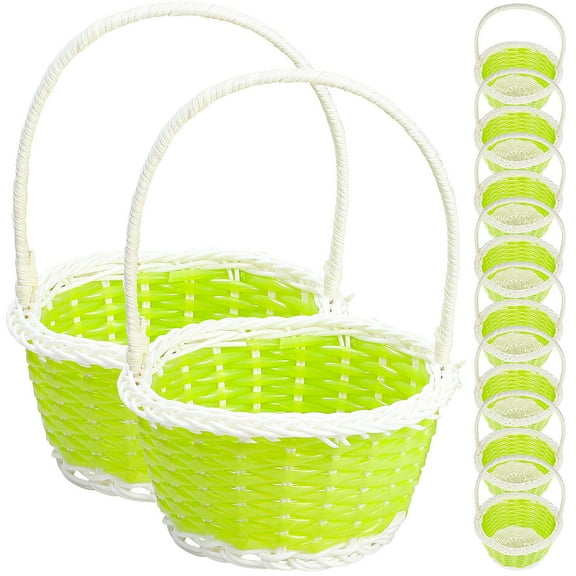 FONDOTIN 10 Pcs Small Decorative Basket Plastic Spring Decorations