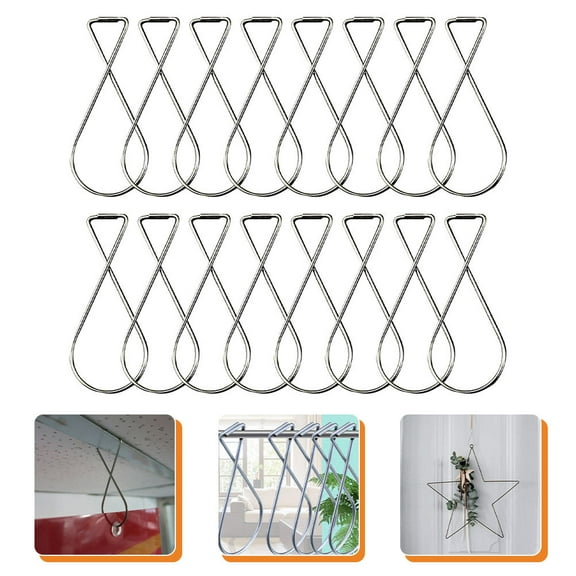 FONDOTIN 100Pcs Drop Ceiling Hook Clips Metal Hook Clip for Ceiling with High Load Capacity Silver