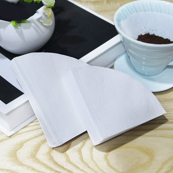 FONDOTIN 100Pcs Cone Coffee Filter White Natural Paper For Flavor Preservation