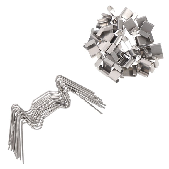 FONDOTIN 100Pcs Greenhouse Accessories Silver Stainless Steel W Type For Garden And Greenhouse